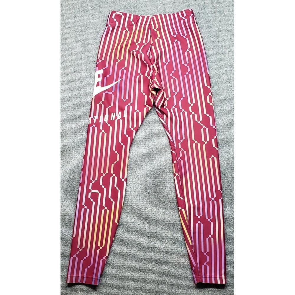 Nike International Swoosh Pants Womens S Pink Silver Geometric Pull On - Picture 5 of 13